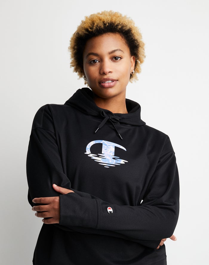 Champion Game Day Ripple Effect Hoodie Dames - Zwart - Belgie 9148GHFED